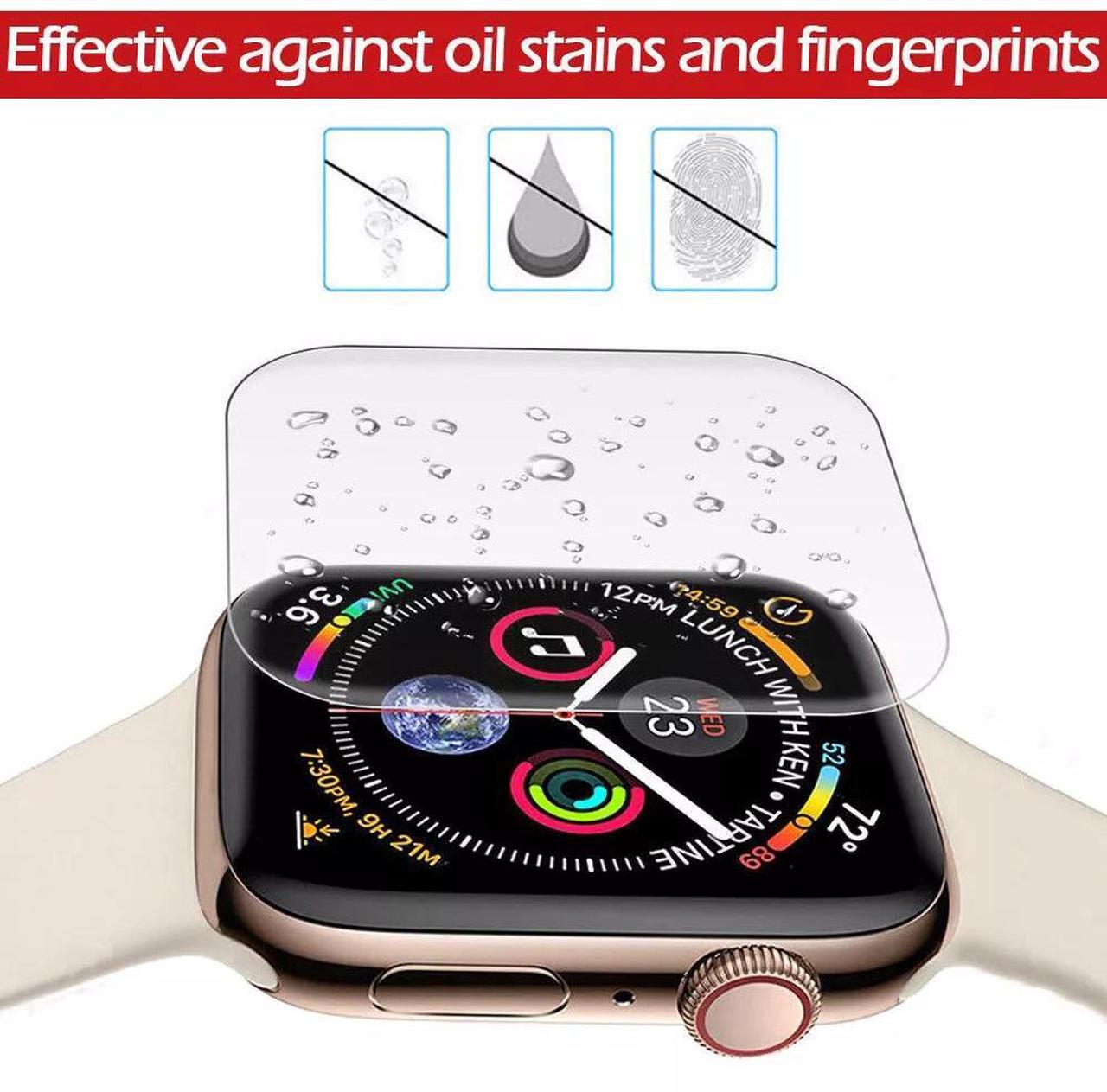 Alt view image 6 of 7 - Full Screen Protector for Apple Watch Series 4/5/6, Apple Watch SE, 40mm/44mm, 3D Edge Tempered Glass 44 mm (apple watch series 6) Clear