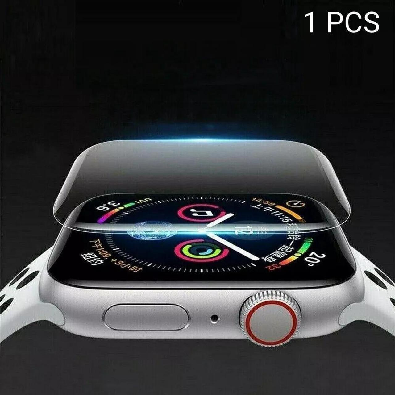 Alt view image 2 of 7 - Full Screen Protector for Apple Watch Series 4/5/6, Apple Watch SE, 40mm/44mm, 3D Edge Tempered Glass 44 mm (apple watch series 6) Clear