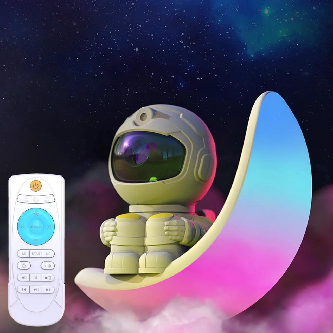 Main image of Astronaut Galaxy Projector with Colorful Moon Lamp, Nebula Night Light with Bluetooth for Bedroom, Ideal Gift for Teens & Adults
