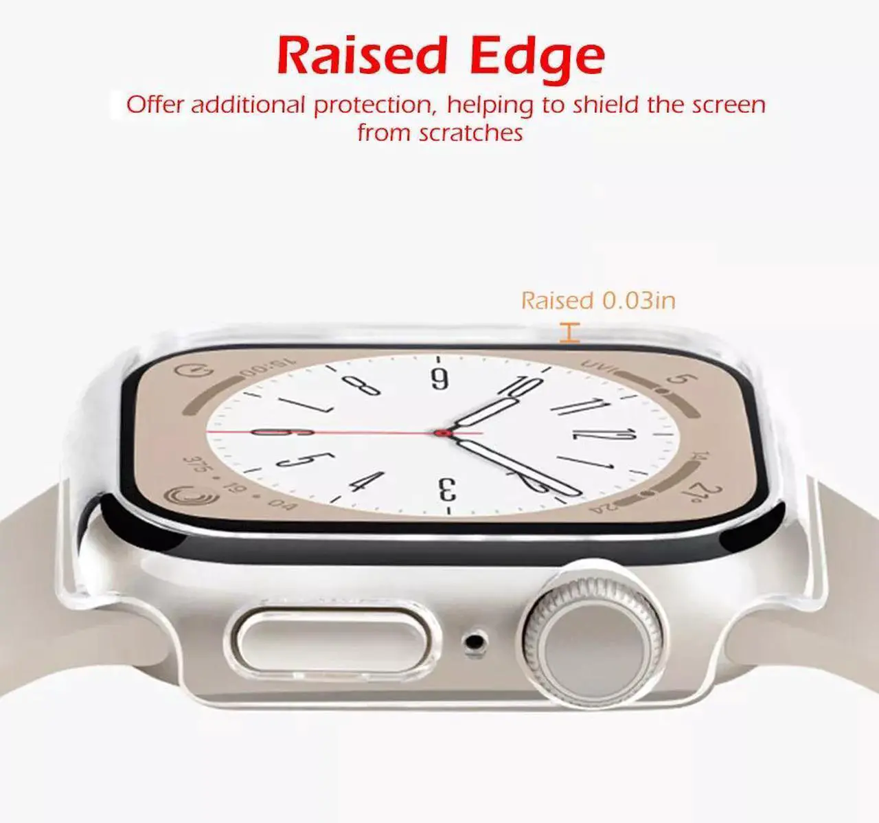 Alt view image 4 of 7 - Protective Case for Apple Watch Series 10 42mm/46mm, Raised-Edge & Open Design, Hard PC Bumper 42 mm Clear