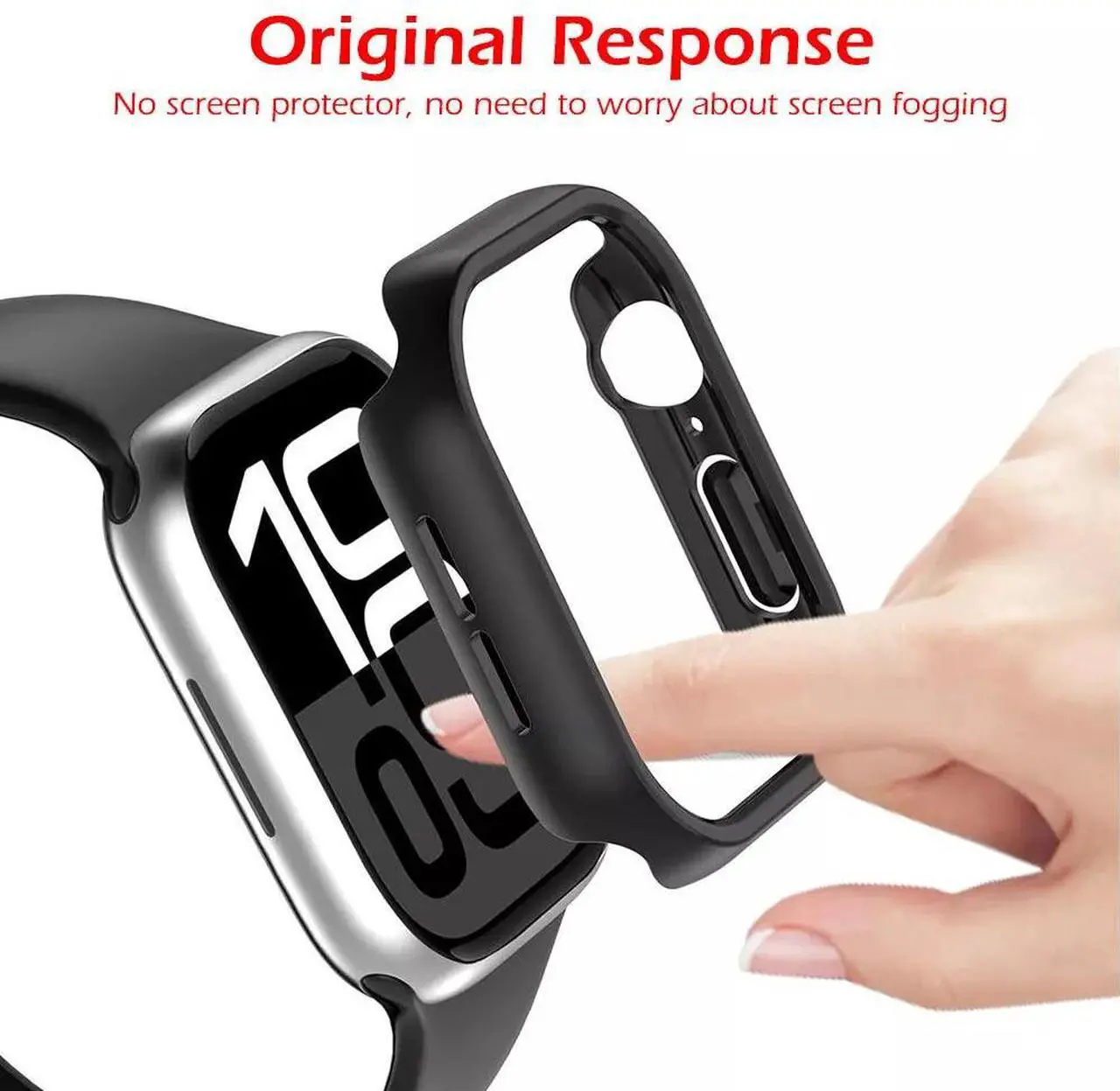 Alt view image 5 of 7 - Protective Case for Apple Watch Series 10 42mm/46mm, Raised-Edge & Open Design, Hard PC Bumper 42 mm Clear