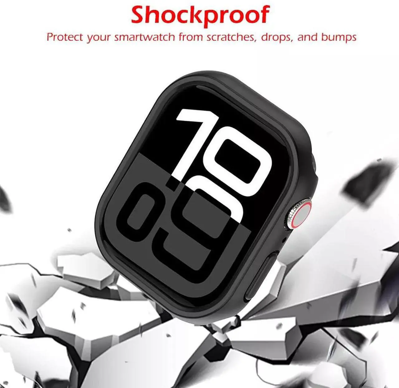 Alt view image 3 of 7 - Protective Case for Apple Watch Series 10 42mm/46mm, Raised-Edge & Open Design, Hard PC Bumper 42 mm Clear
