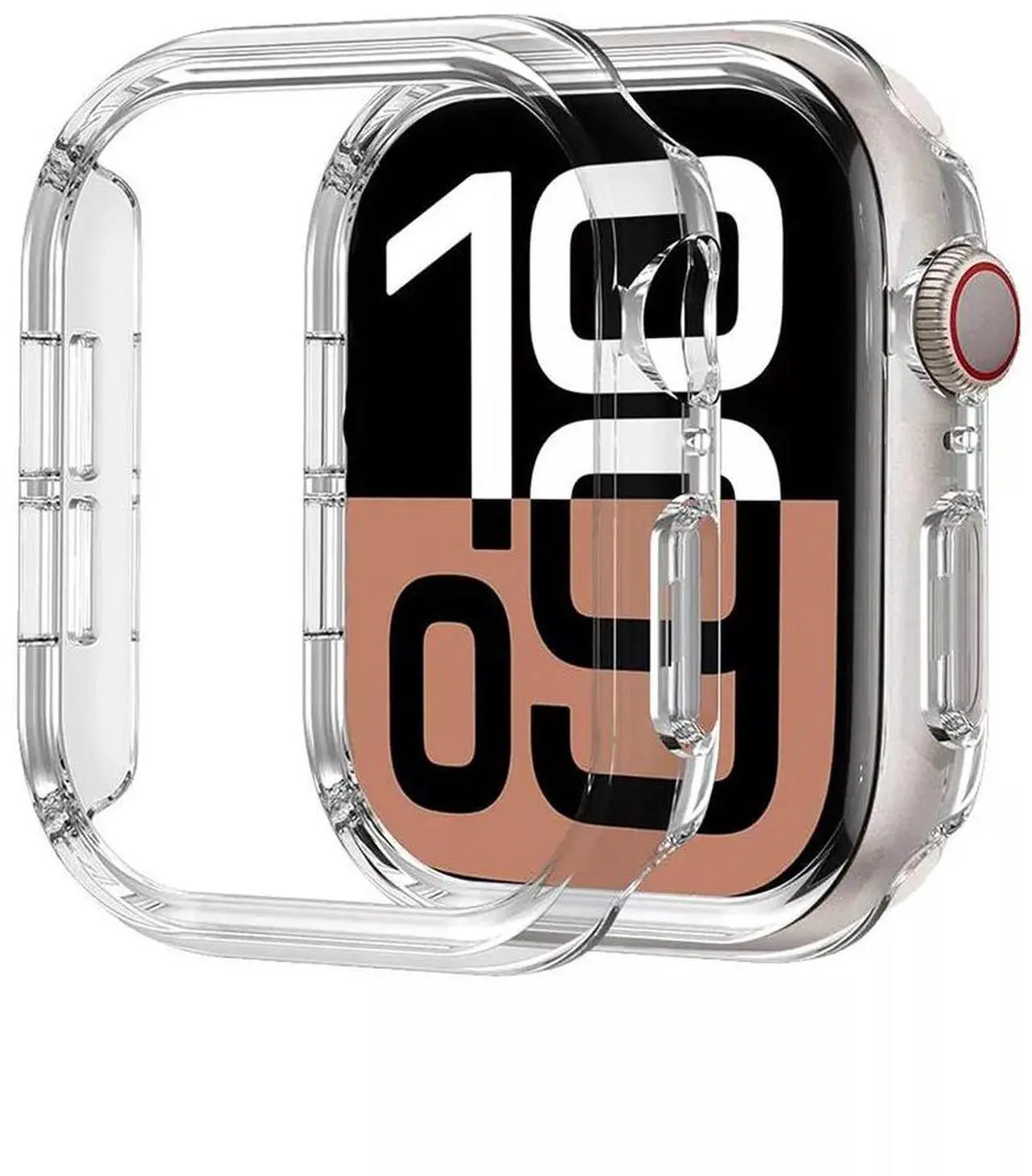 Alt view image 2 of 7 - Protective Case for Apple Watch Series 10 42mm/46mm, Raised-Edge & Open Design, Hard PC Bumper 42 mm Clear