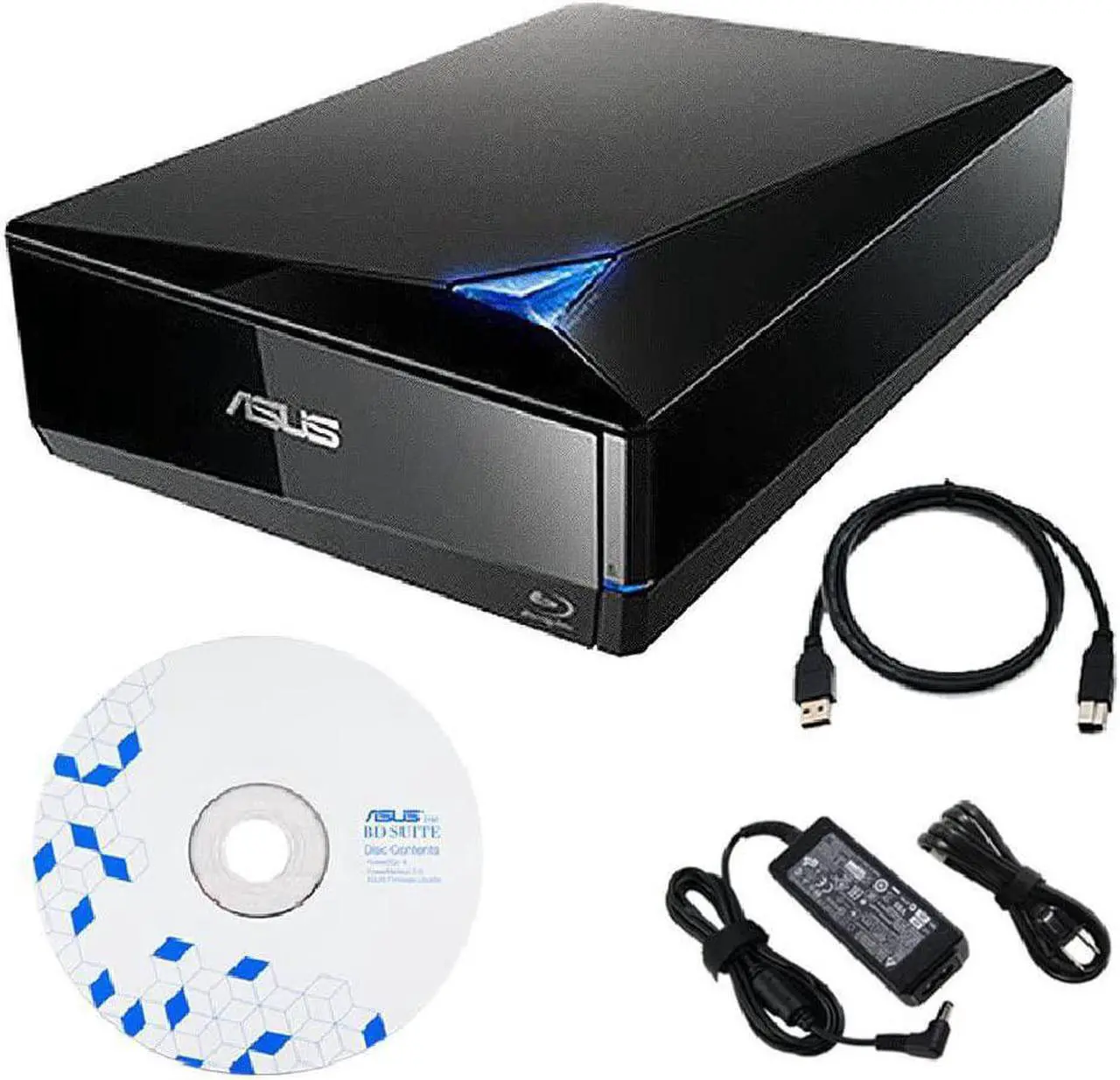 Main image of ASUS BW-16D1X-U 16x External Blu-ray BDXL Drive with BD Suite Disc USB 3.0 Cable Power Adapter and Cord