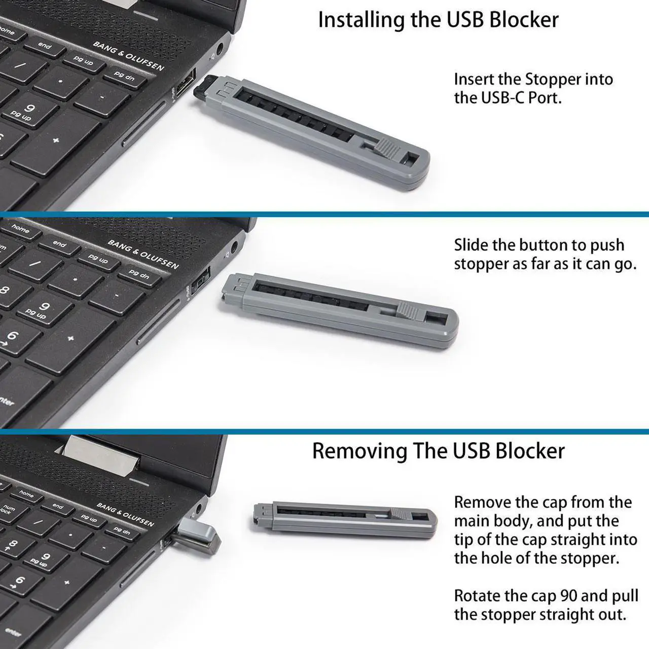 Alt view image 2 of 17 - USB Port Blocker with 1 Key and 6 USB Type A Lock