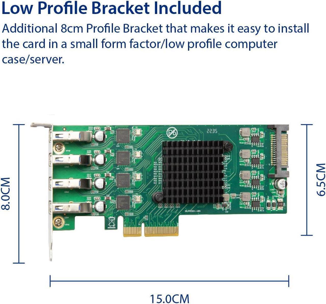 Alt view image 5 of 6 - USB 3.2 Gen 1 (5 Gbps) 4 Port Type-A PCI-e 3.0 x4