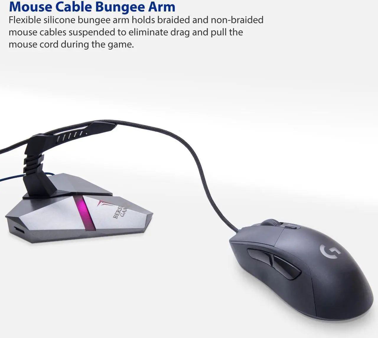 Alt view image 3 of 16 - LOKI RGB Gaming Mouse Bungee With USB 3.0 Hub and Micro SD Card Reader - AC 5v Power Adapter is Included