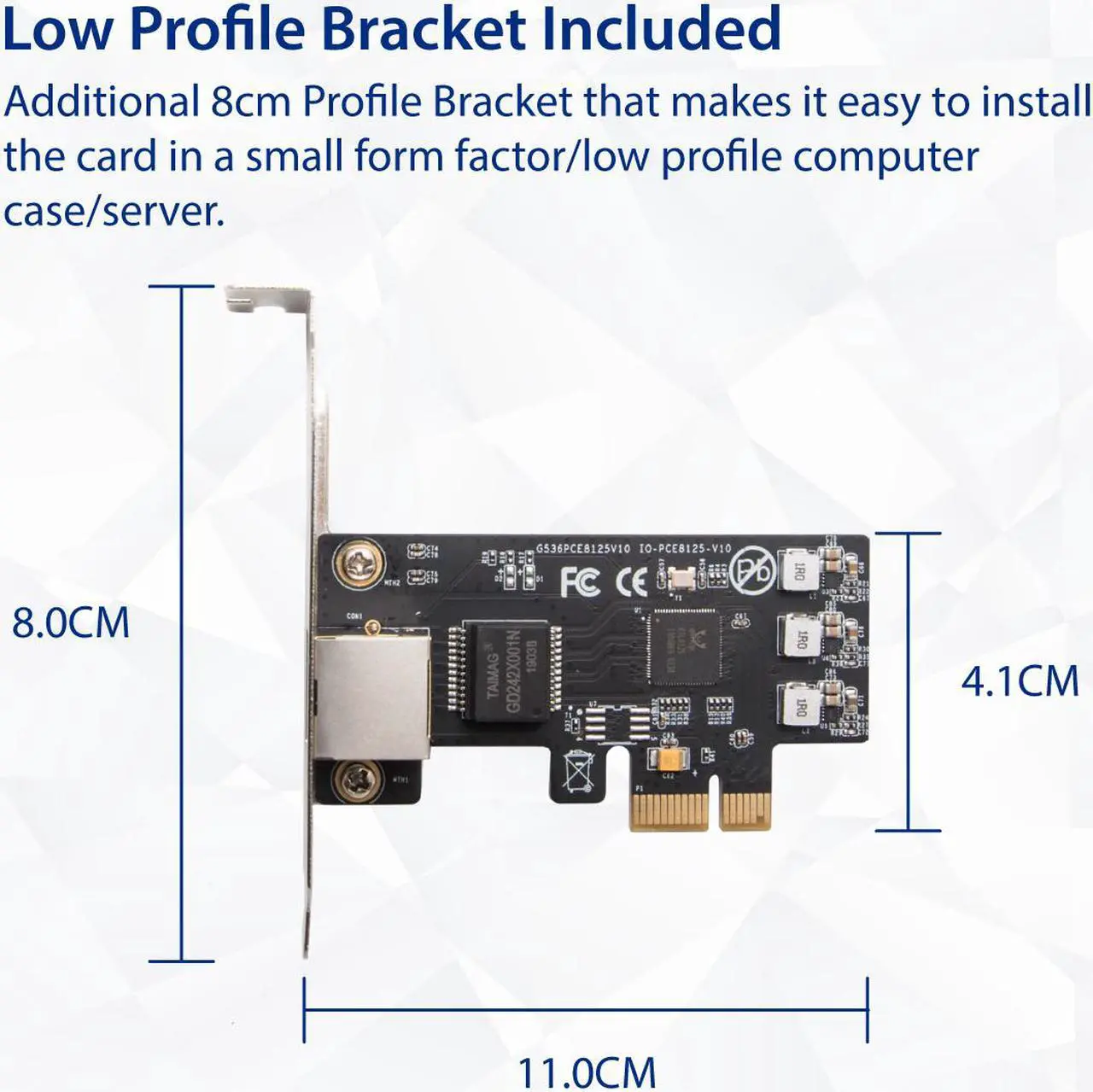Alt view image 3 of 20 - 2.5 Gigabit Ethernet PCI Express PCI-E Network Controller Card 10/100/1000/25000 Mbps RJ45 LAN Adapter Converter for Desktop PC