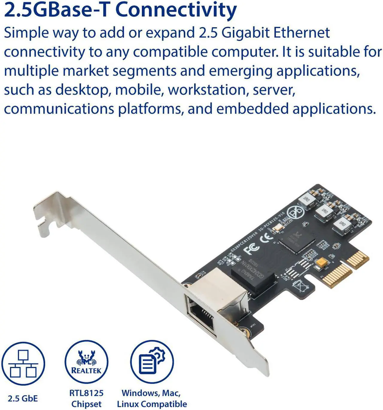 Alt view image 5 of 20 - 2.5 Gigabit Ethernet PCI Express PCI-E Network Controller Card 10/100/1000/25000 Mbps RJ45 LAN Adapter Converter for Desktop PC