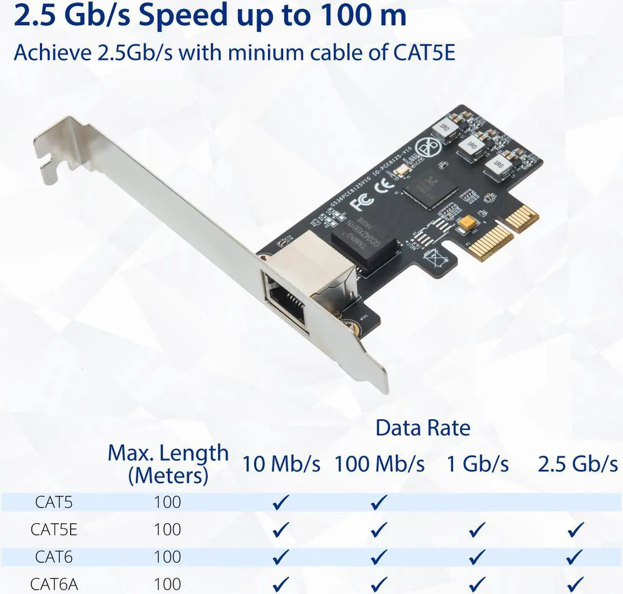 Alt view image 7 of 20 - 2.5 Gigabit Ethernet PCI Express PCI-E Network Controller Card 10/100/1000/25000 Mbps RJ45 LAN Adapter Converter for Desktop PC