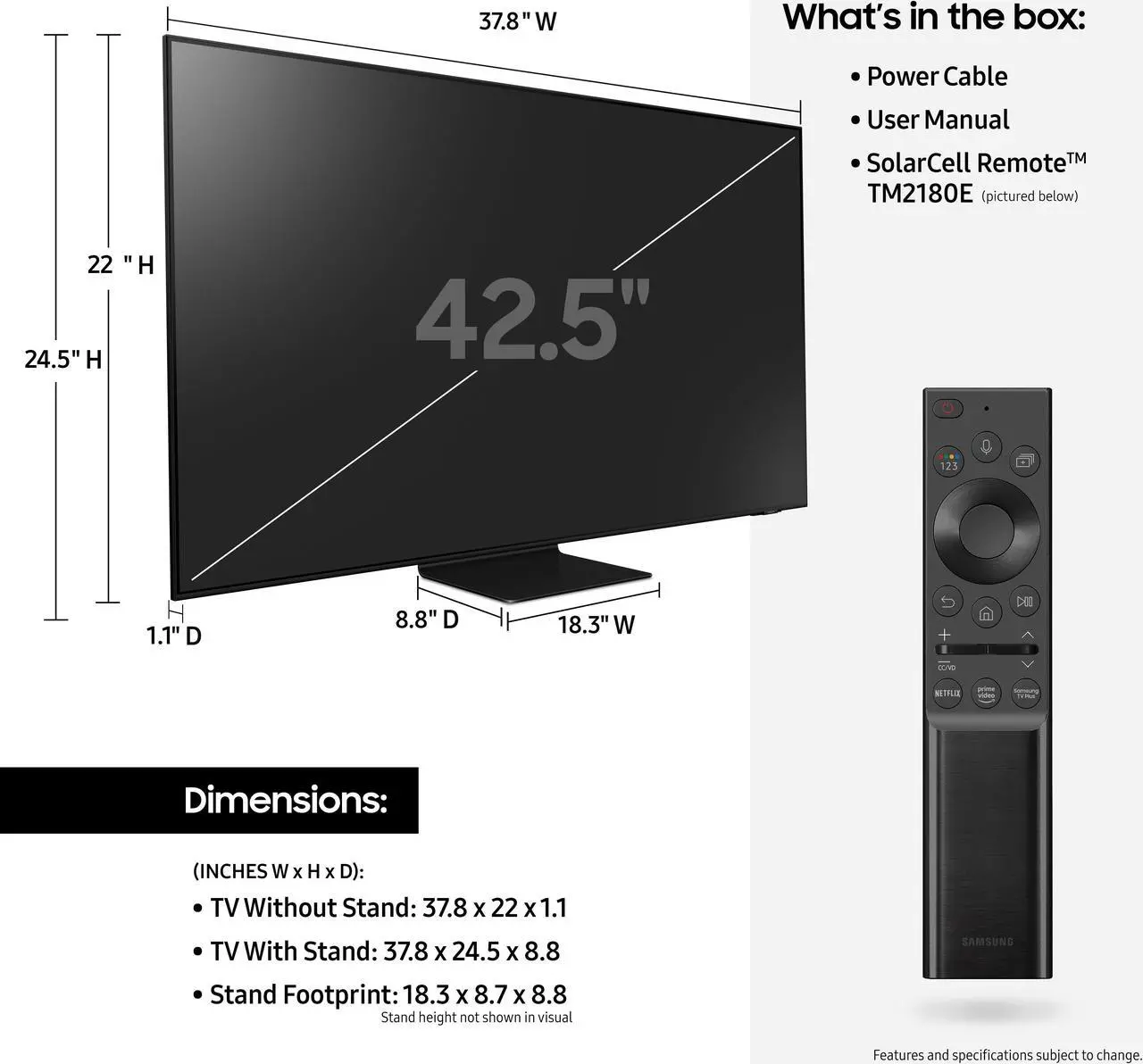 Alt view image 4 of 7 - Samsung QN43QN90AA 43" Neo QLED QN90 Series 4K Smart TV with a Walts TV Medium Full Motion Mount for 32"-65" Compatible TV's and a Walts HDTV Screen Cleaner Kit (2021)