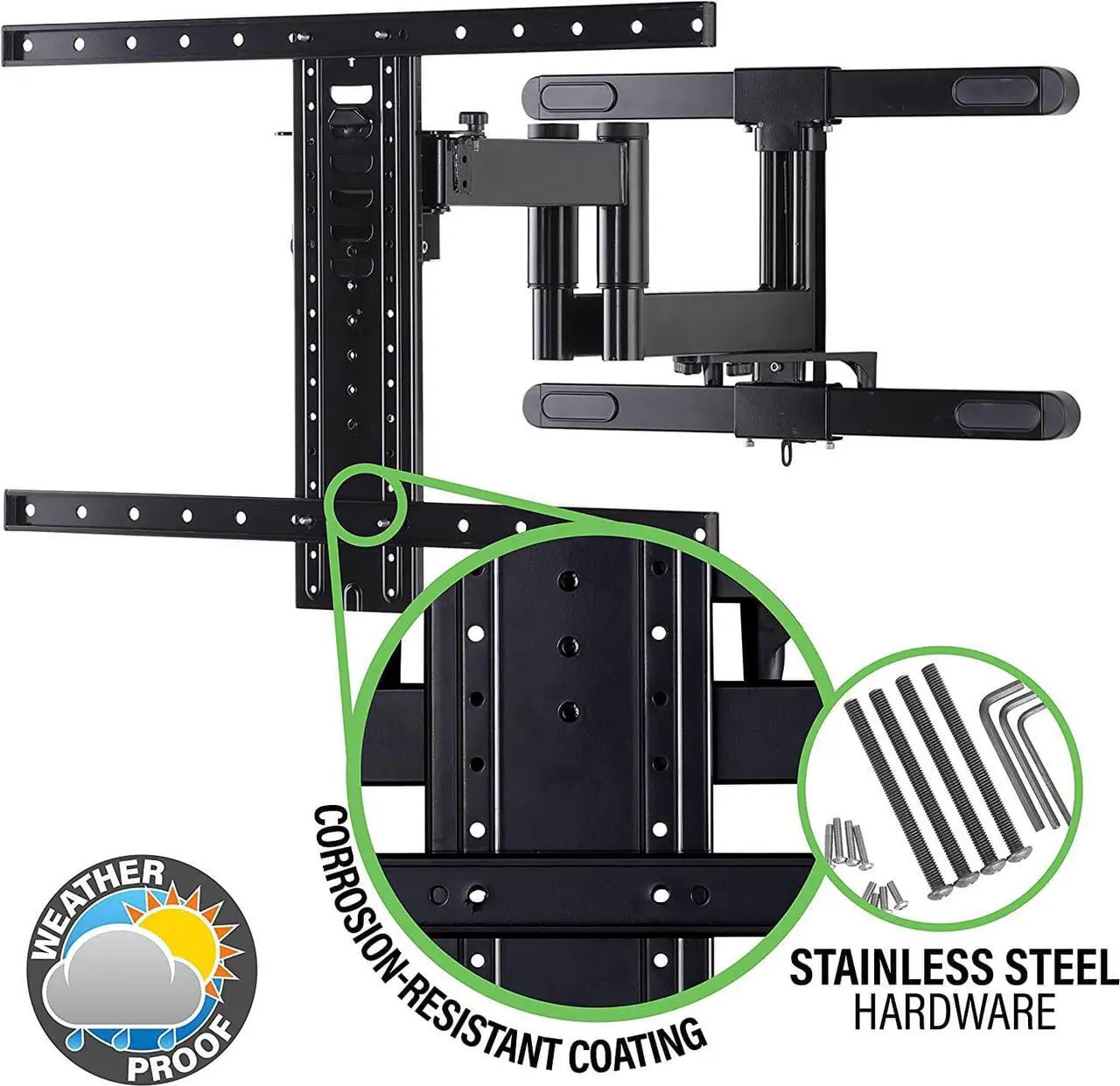 Alt view image 2 of 9 - Sanus VODLF125-B2 Outdoor Full Motion 25" Extension Mount for 40"-85" TVs (2023)