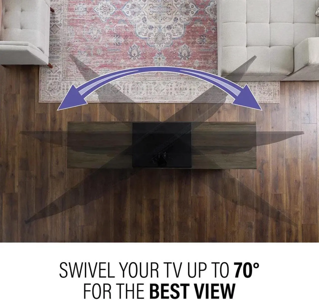 Alt view image 2 of 7 - Sanus VSTV2 Swivel Stand for 40"-86" TVs with 8" Height Adjustment (2023)