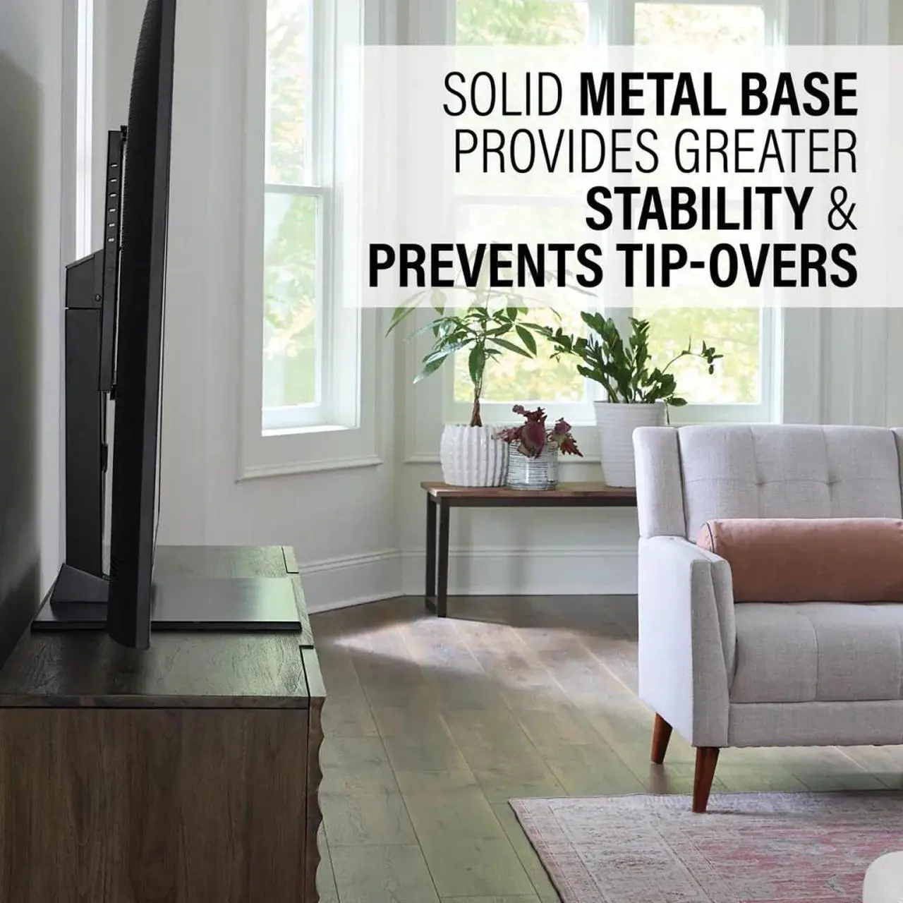 Alt view image 4 of 7 - Sanus VSTV2 Swivel Stand for 40"-86" TVs with 8" Height Adjustment (2023)