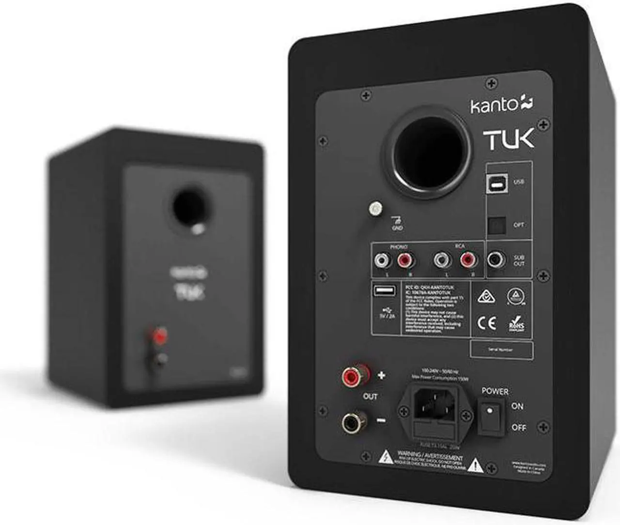 Alt view image 2 of 7 - Kanto TUKMB Bookshelf Speakers with 5.25 Inch Aluminum Drivers with Kanto SP32PL 32 Inch Fixed-Height Stands for Bookshelf Speakers and an AT-LP120XBT-USB-BK Black Direct Turntable (2019)