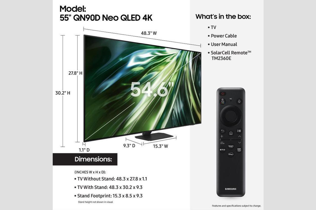 Alt view image 5 of 8 - Samsung QN55QN90DAFXZA 55" Neo QLED TV with 4K AI Upscaling (2024)