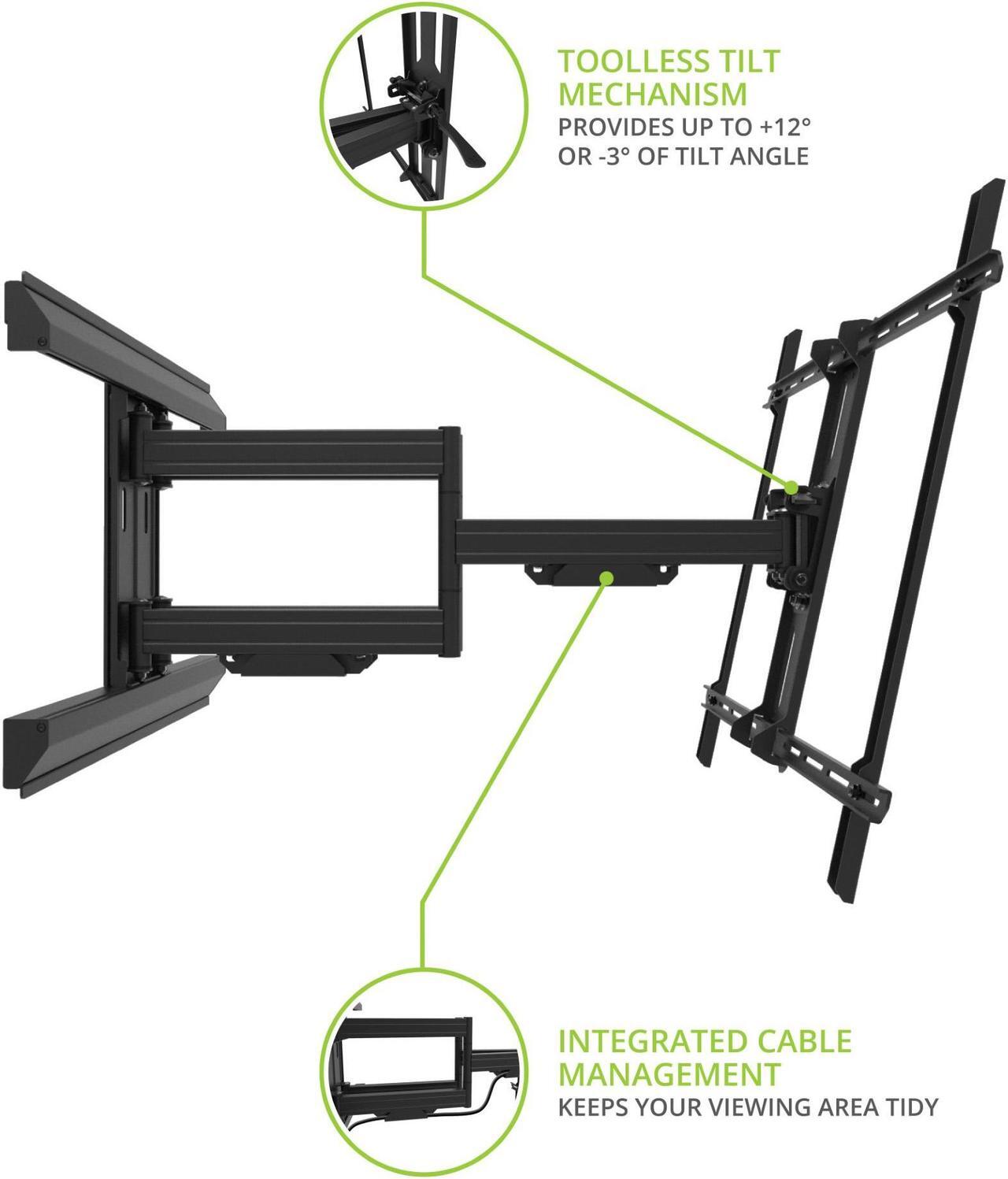 Alt view image 7 of 8 - Kanto PMX800 Full Motion Dual Stud Mount for 55" - 120" TVs (2024)