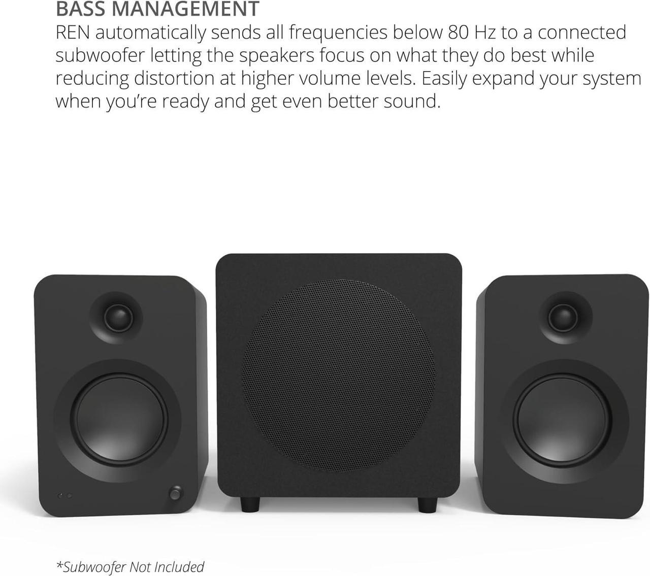 Alt view image 5 of 6 - Kanto REN MB Bluetooth Powered Bookshelf Speakers - Matte Black Pair with 5 Year Amber Protection Plan (2024)