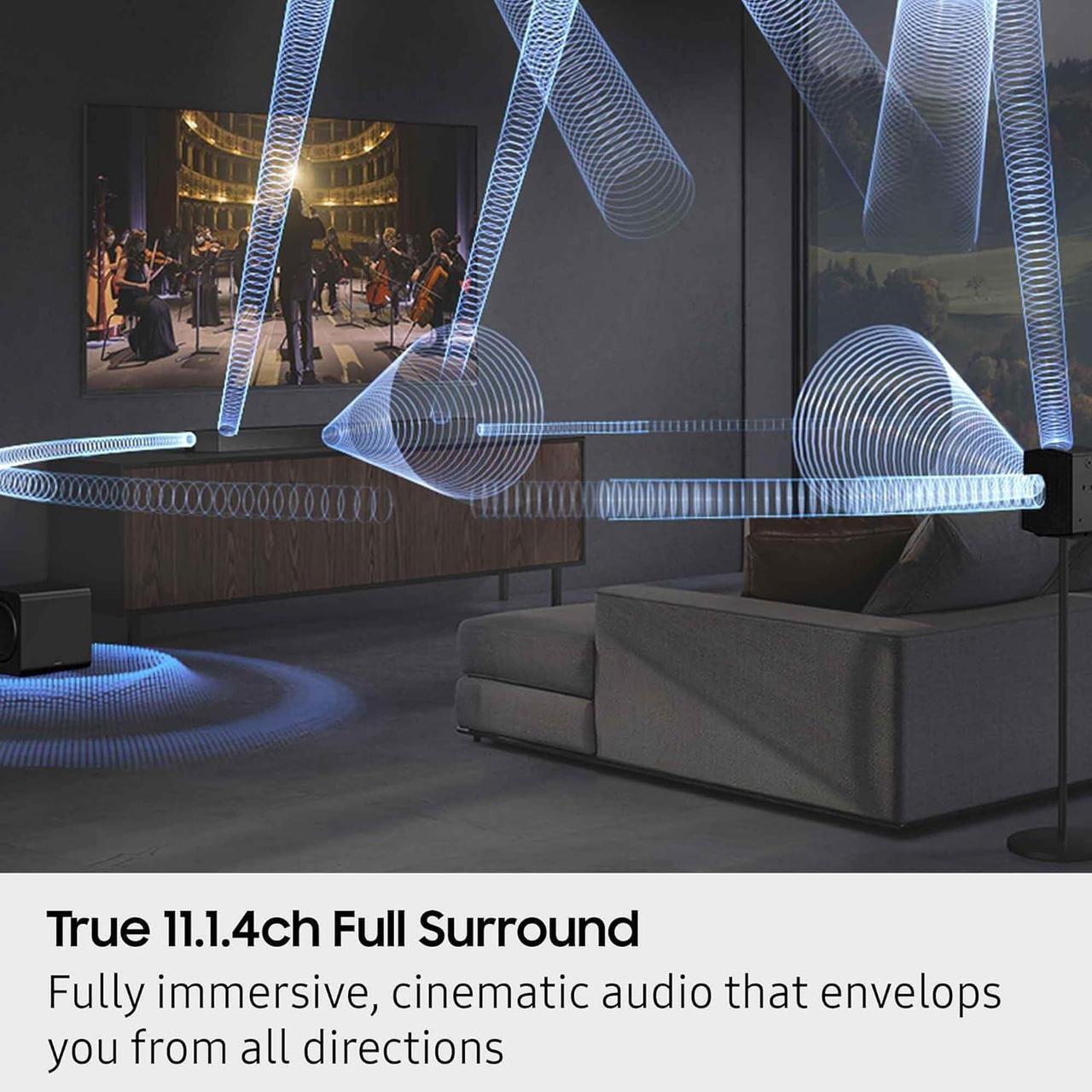 Alt view image 5 of 7 - Samsung HW-Q990F Q Series Soundbar 11.1.4 Ch Subwoofer with Rear Speaker with 5 Year Amber Protection Plan (2025)
