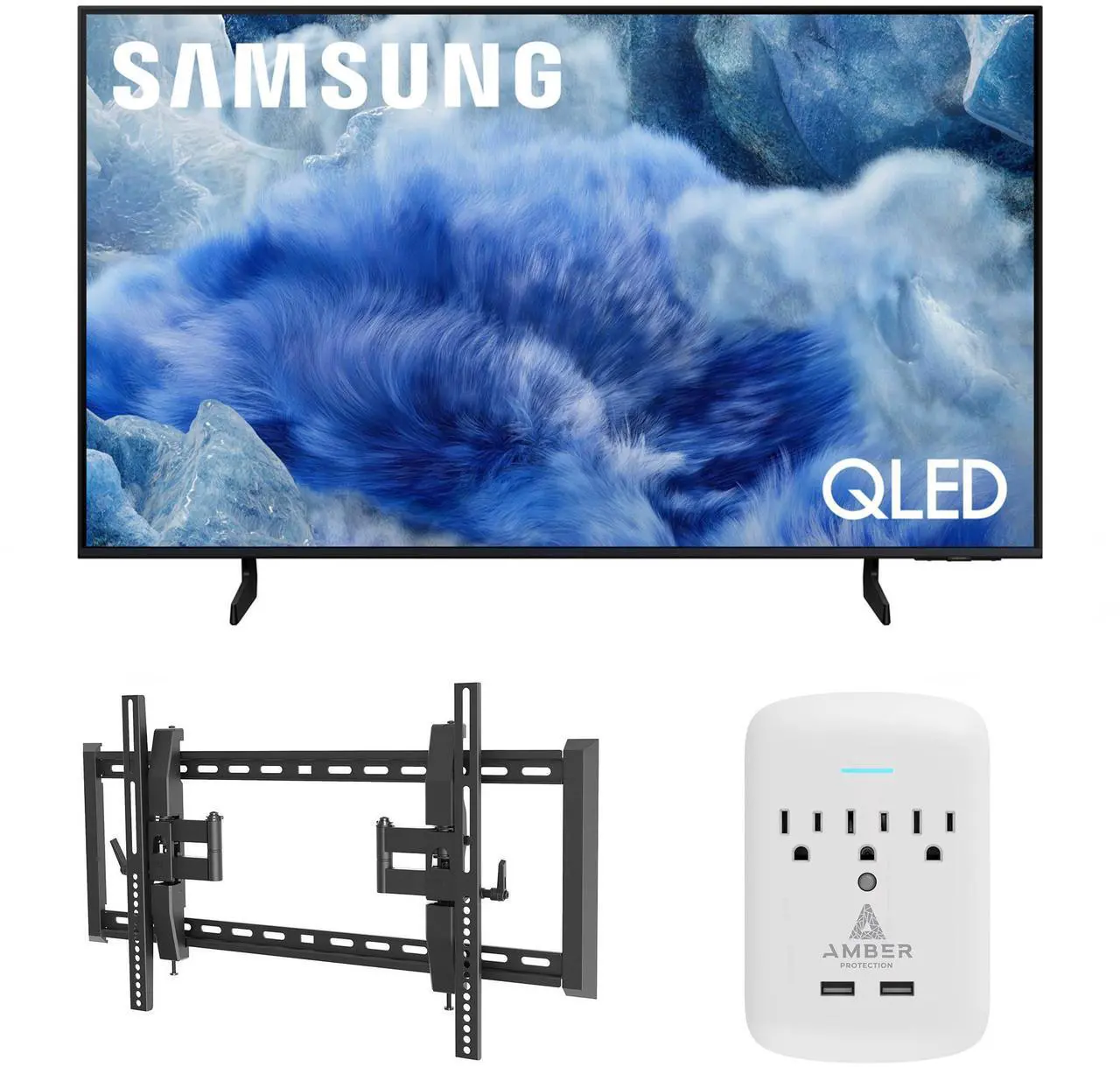 Main image of Samsung QN50Q8FAAFXZA 50 Inch Class QLED Q8F 4K Vision AI Smart TV with a Walts TILT-EXTENSION-37-90 Tilt Mount for 37"-90" TVs and Amber Protection 3-OUTLET-SURGE Surge Protector (2025)
