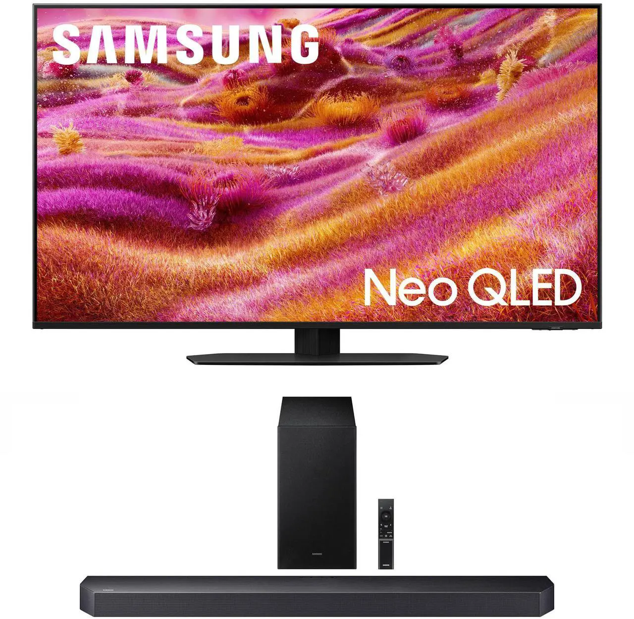 Main image of Samsung QN43QN90FAFXZA 43 Inch Neo QLED 4K QN90F Vision AI Smart TV with a Samsung HW-Q600F Q Series Soundbar 3.1.2 Ch Sound and Subwoofer (2025)