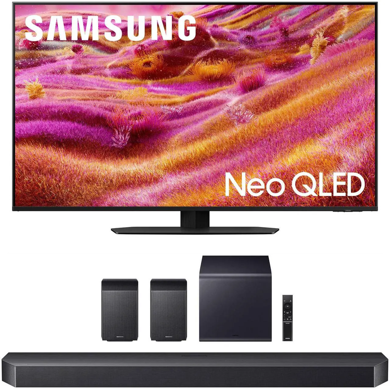 Main image of Samsung QN43QN90FAFXZA 43 Inch Neo QLED 4K QN90F Vision AI Smart TV with a Samsung HW-Q990F Q Series Soundbar 11.1.4 Ch Subwoofer with Rear Speakers (2025)