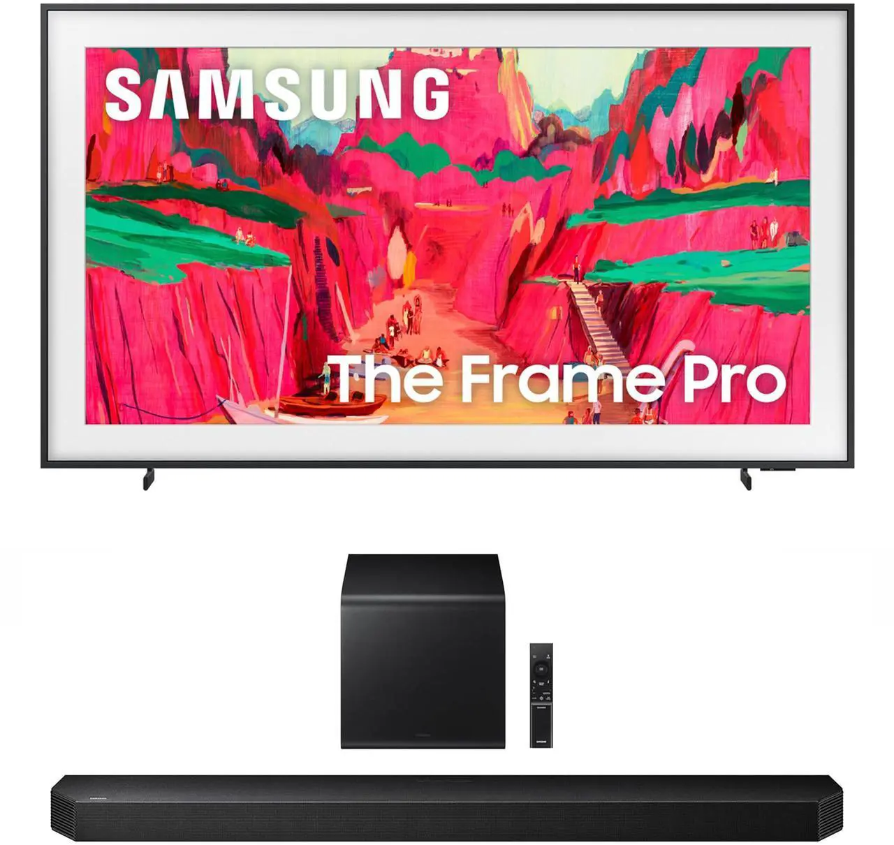 Main image of Samsung QN65LS03FWFXZA 65 Inch The Frame Wireless 4K Neo QLED TV with a Samsung HW-Q800F Q Series Soundbar 5.1.2 Ch Subwoofer (2025)