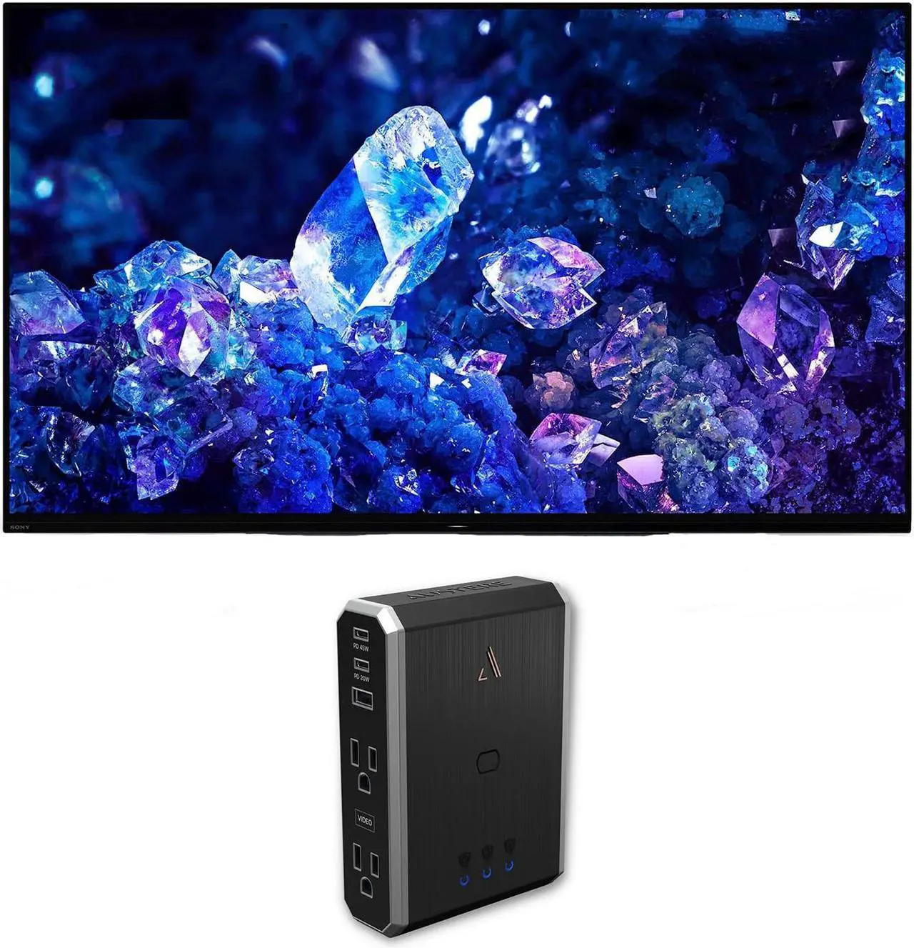 Sony XR42A90K 42" 4K Bravia XR OLED High Definition Resolution Smart TV with an Austere 7S-PS4-US1 4-Outlet Power with Omniport USB (2022)