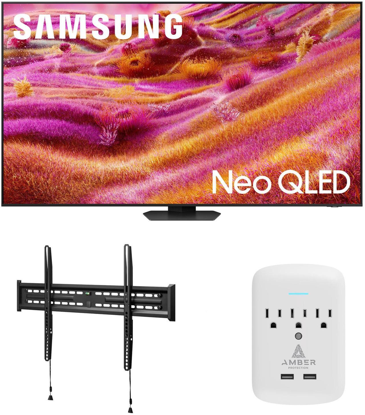 Main image of Samsung QN98QN90FAFXZA 98 Inch Neo QLED 4K QN90F Vision AI Smart TV with a Walts TV FIXED-MOUNT-43-90 TV Mount for 43"-98" TVs and Amber Protection 3-OUTLET-SURGE Surge Protector (2025)