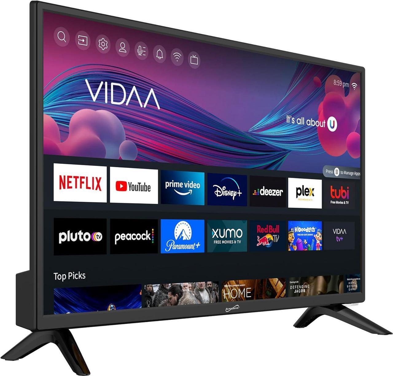 Alt view image 4 of 15 - Supersonic 24" LED Smart HDTV w DVD Player, AC/DC Compatible with Car Cord, 1080p, WiFi, SC-2426SDVD