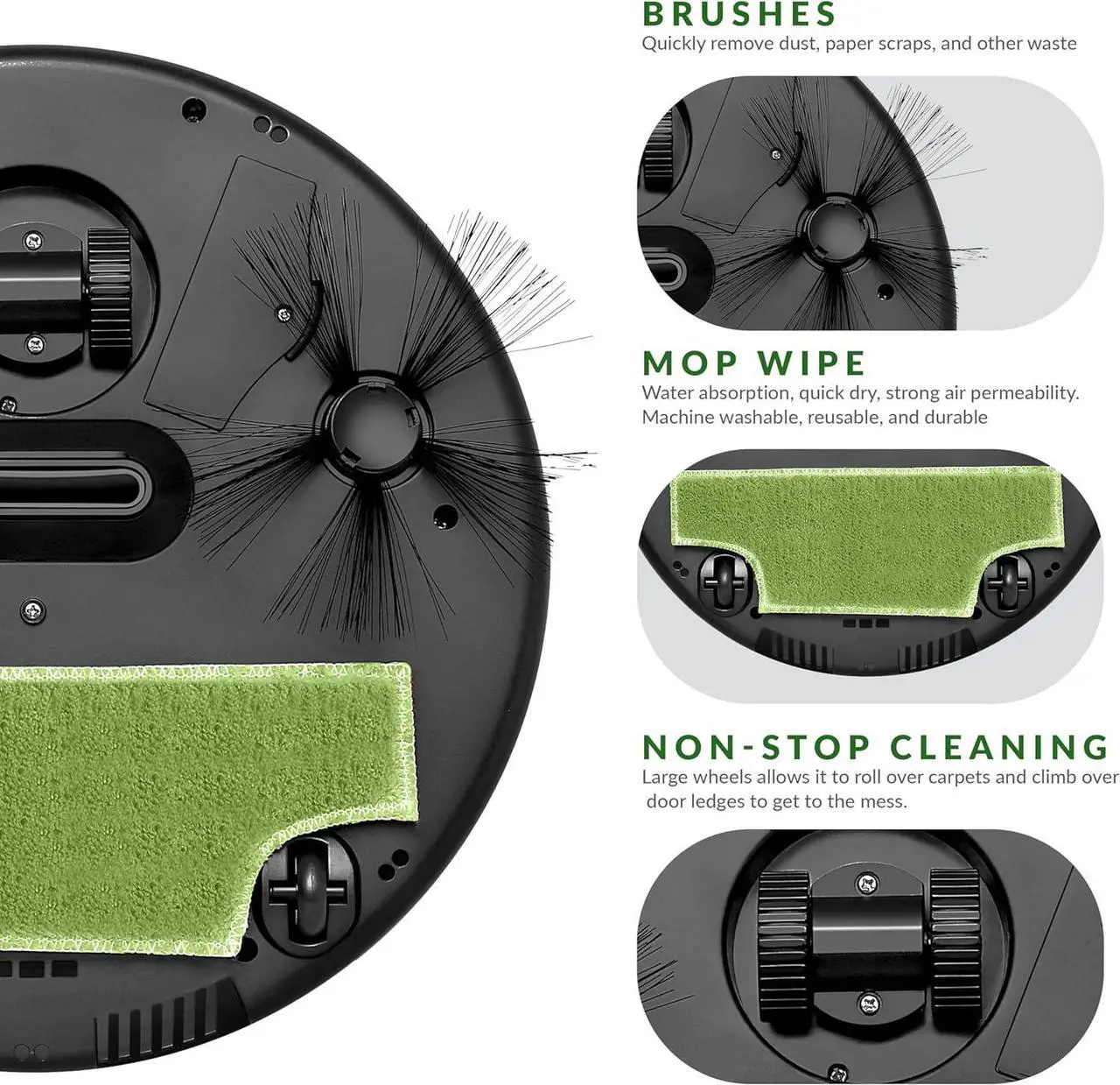 Alt view image 4 of 14 - Supersonic Robot Vac Vacuum and Dry Mop, Quiet w 120 Minutes of Cleaning Time SC-820SV