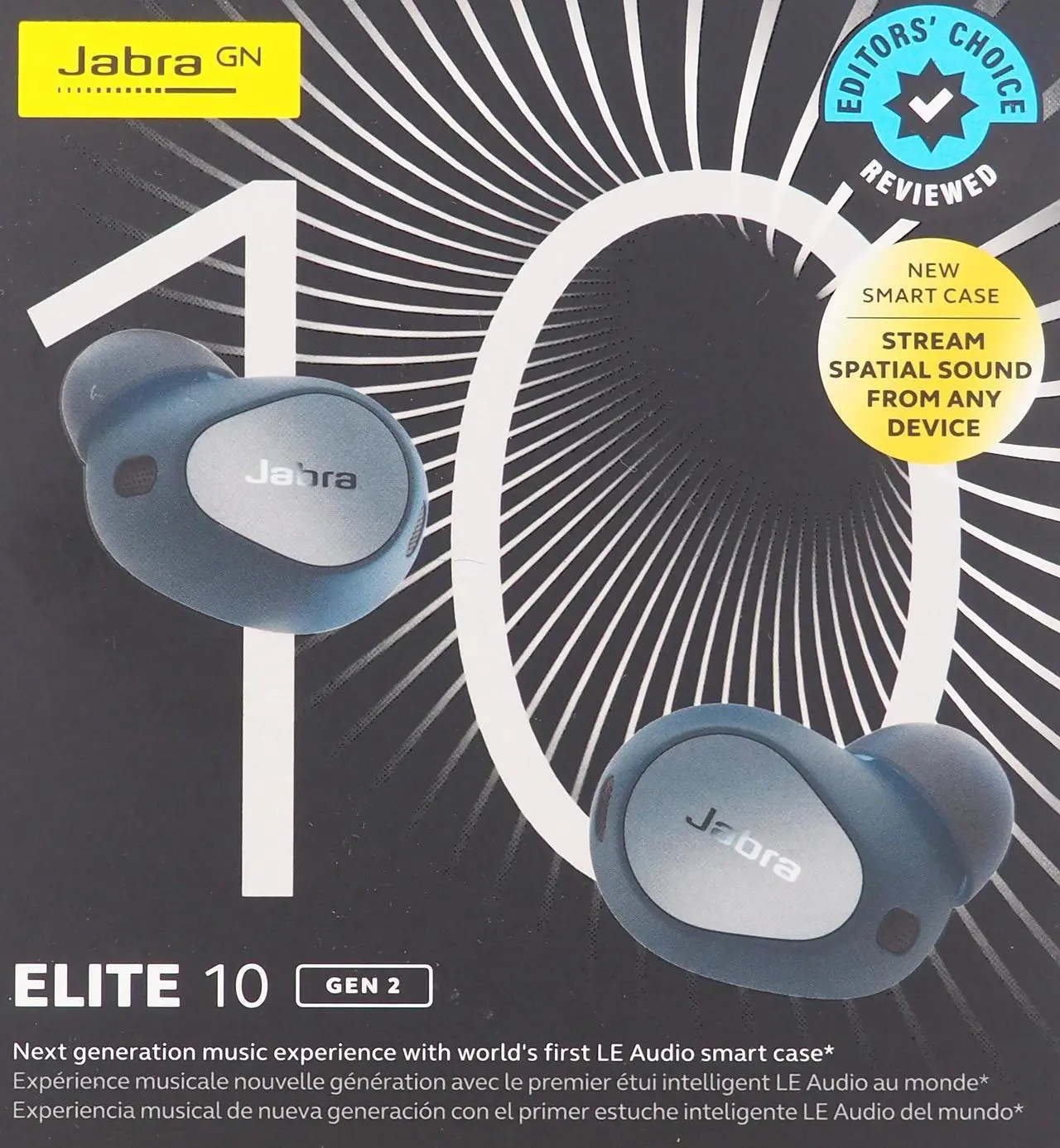 Main image of Jabra Elite 10 Gen 2 Dolby Atmos Noise Cancelling Wireless In-ear Headphones with Smart Case 100-99282904-99 Denim