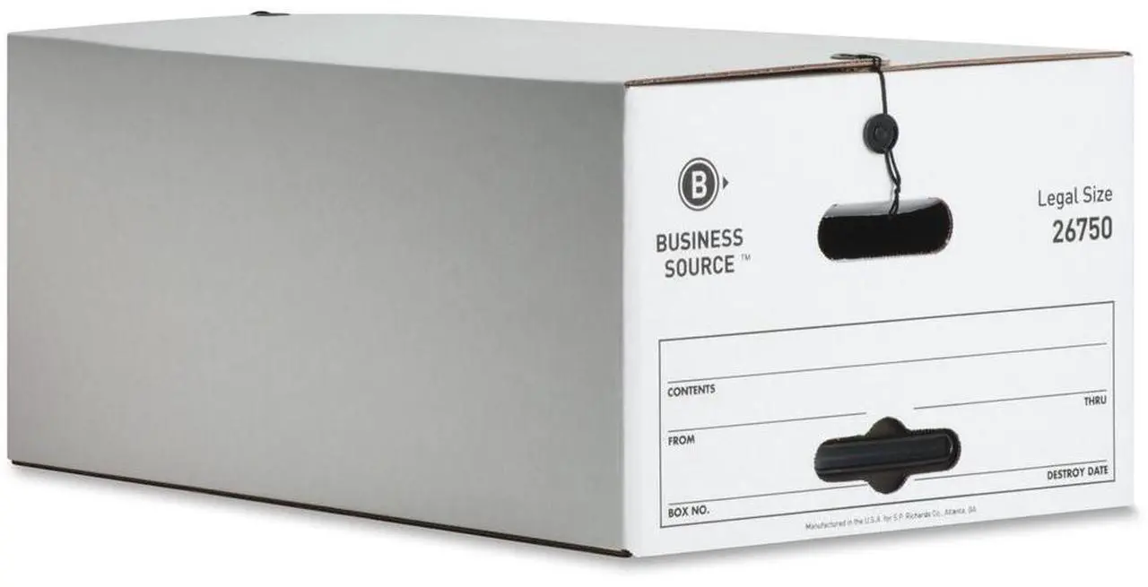 Alt view image 4 of 7 - Business Source Storage Boxes Legal 350 lbs. 15"x24"x10" 12/CT White 26750
