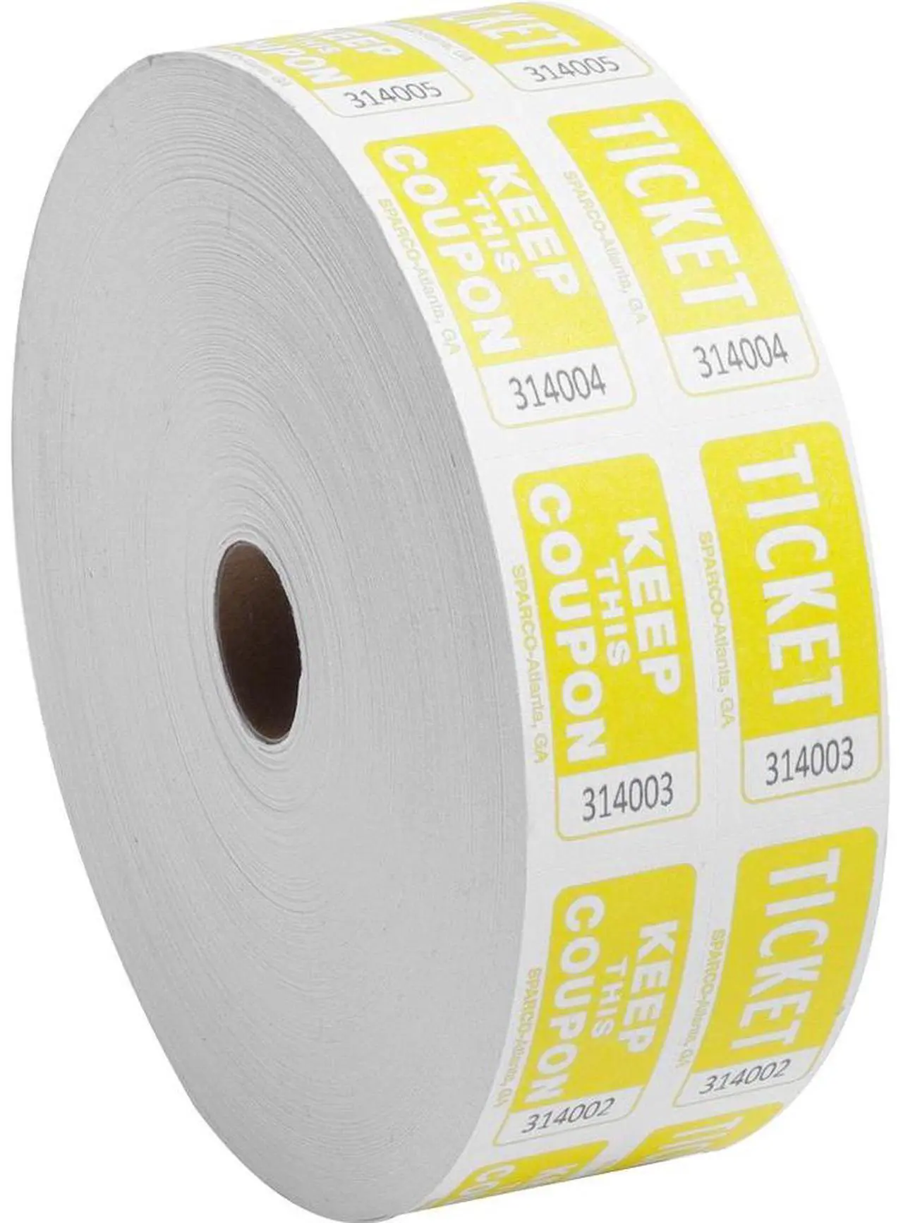 Alt view image 3 of 4 - Sparco Ticket Roll Double w/Coupon 2000/RL Yellow 99270