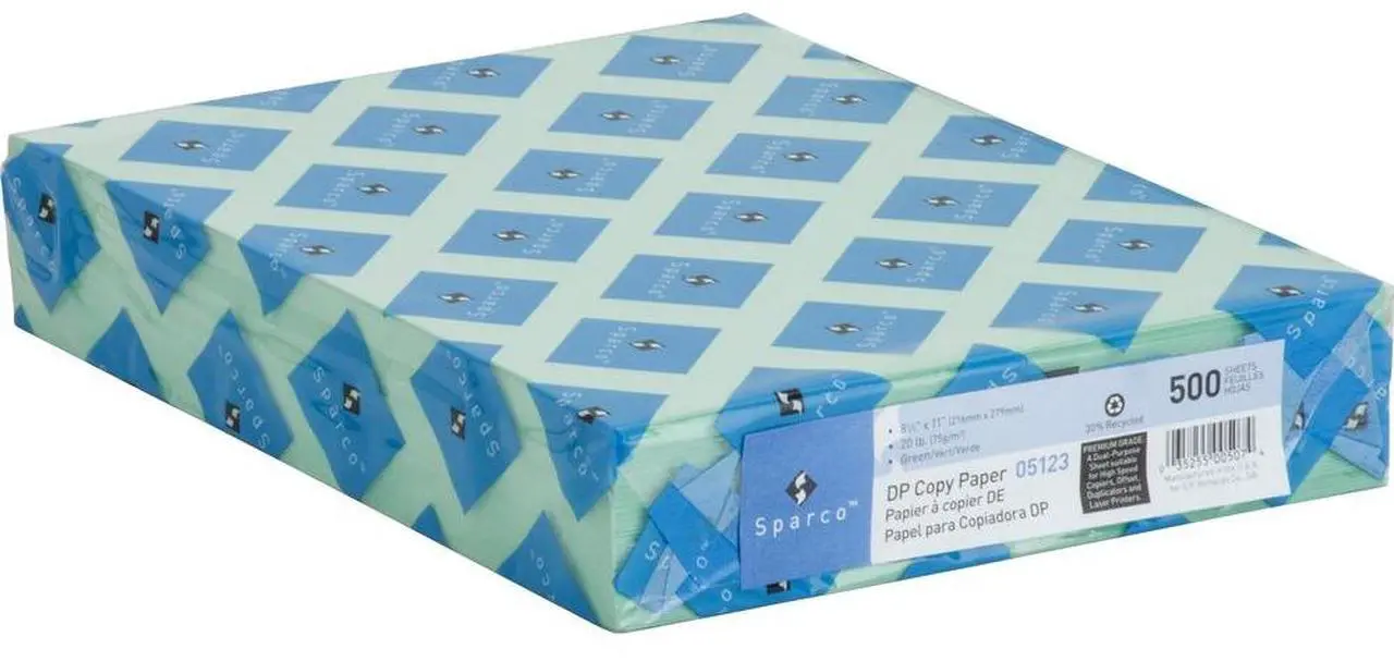Alt view image 2 of 5 - Sparco Premium Copy Paper 20Lb 8-1/2"x11" 500/RM Green 05123