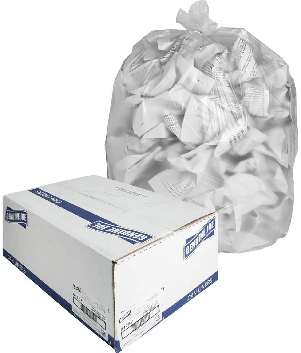 Alt view image 13 of 15 - Genuine Joe High Density Can Liners 31-33 Gal 33"X40" 500/CT CL 01757