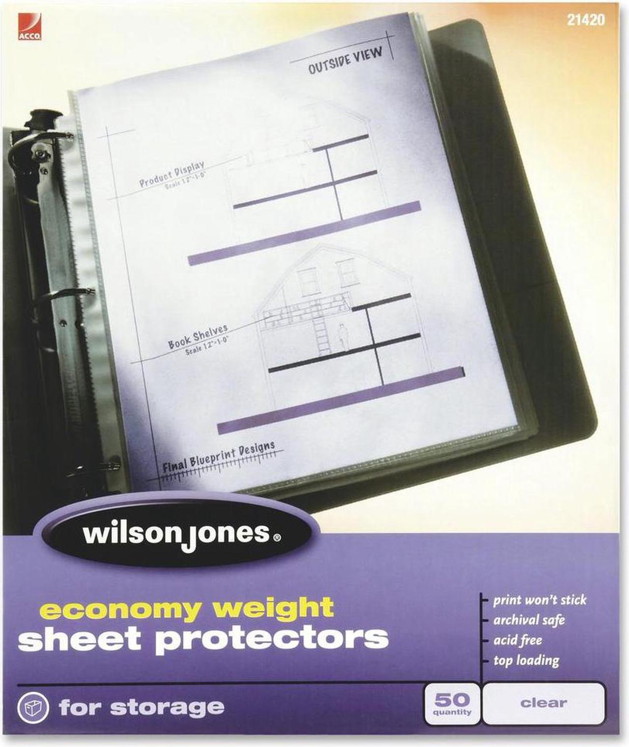 Alt view image 6 of 8 - Wilson Jones 21420 Economy Weight Sheet Protector- Clear- 50/Box