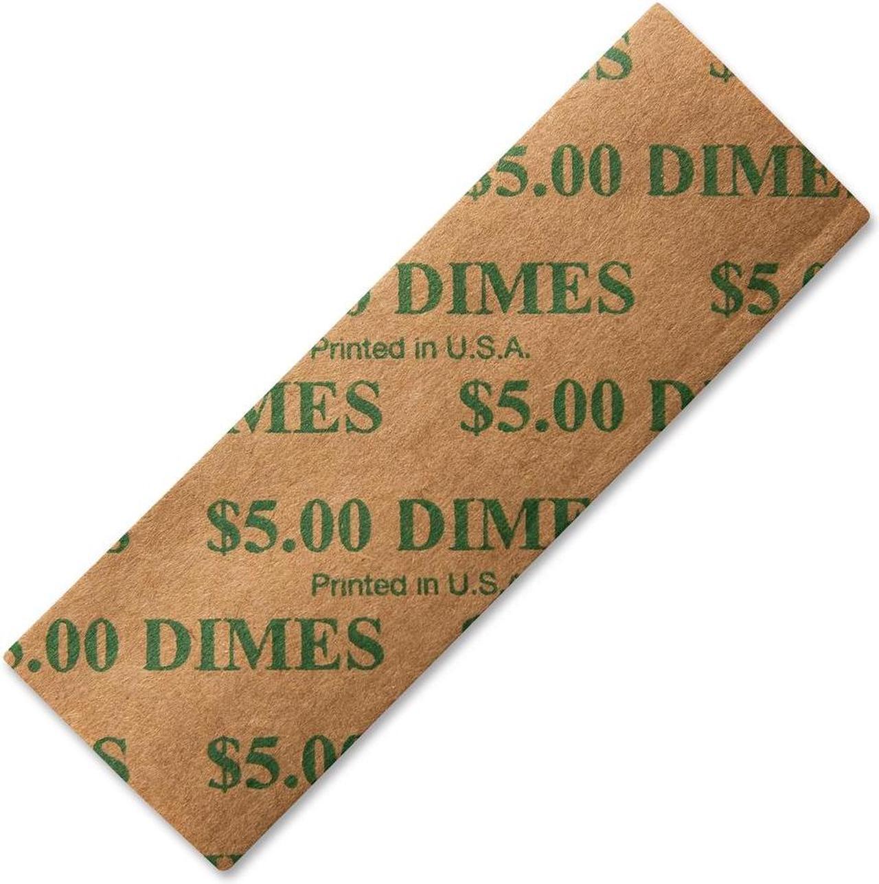 Alt view image 6 of 8 - PM Company 53010 Tubular Coin Wrappers, Dimes, $5, Pop-Open Wrappers, 1000/Pack