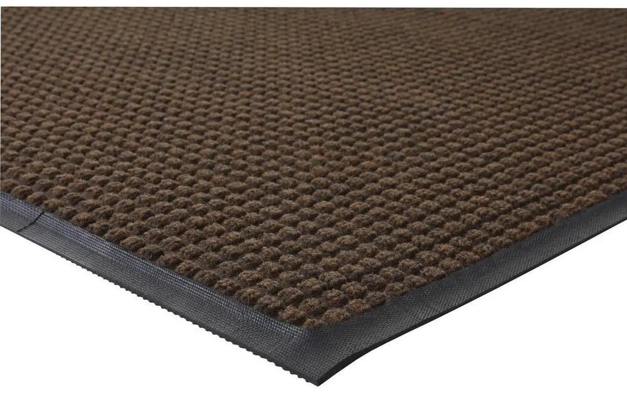Alt view image 9 of 12 - Genuine Joe Indoor/Outdoor Mat Waterguard Rubber Back 4'x6' Brown 58843