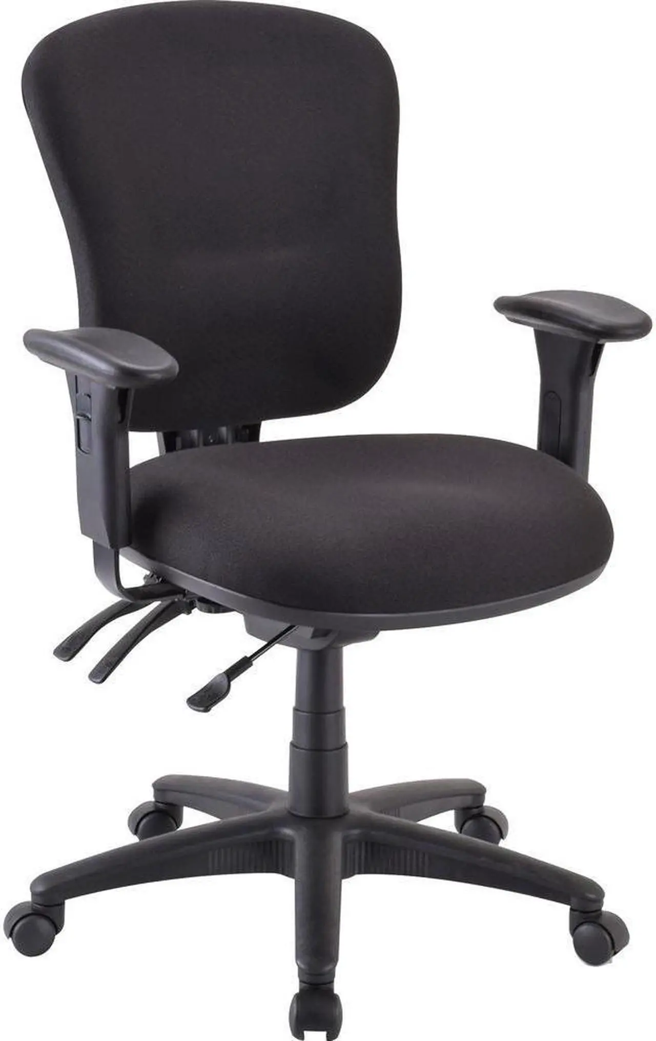 Alt view image 7 of 15 - Lorell Mid-back Task Chair 26-3/4"x26"x39-1/4"-42" Black 66128