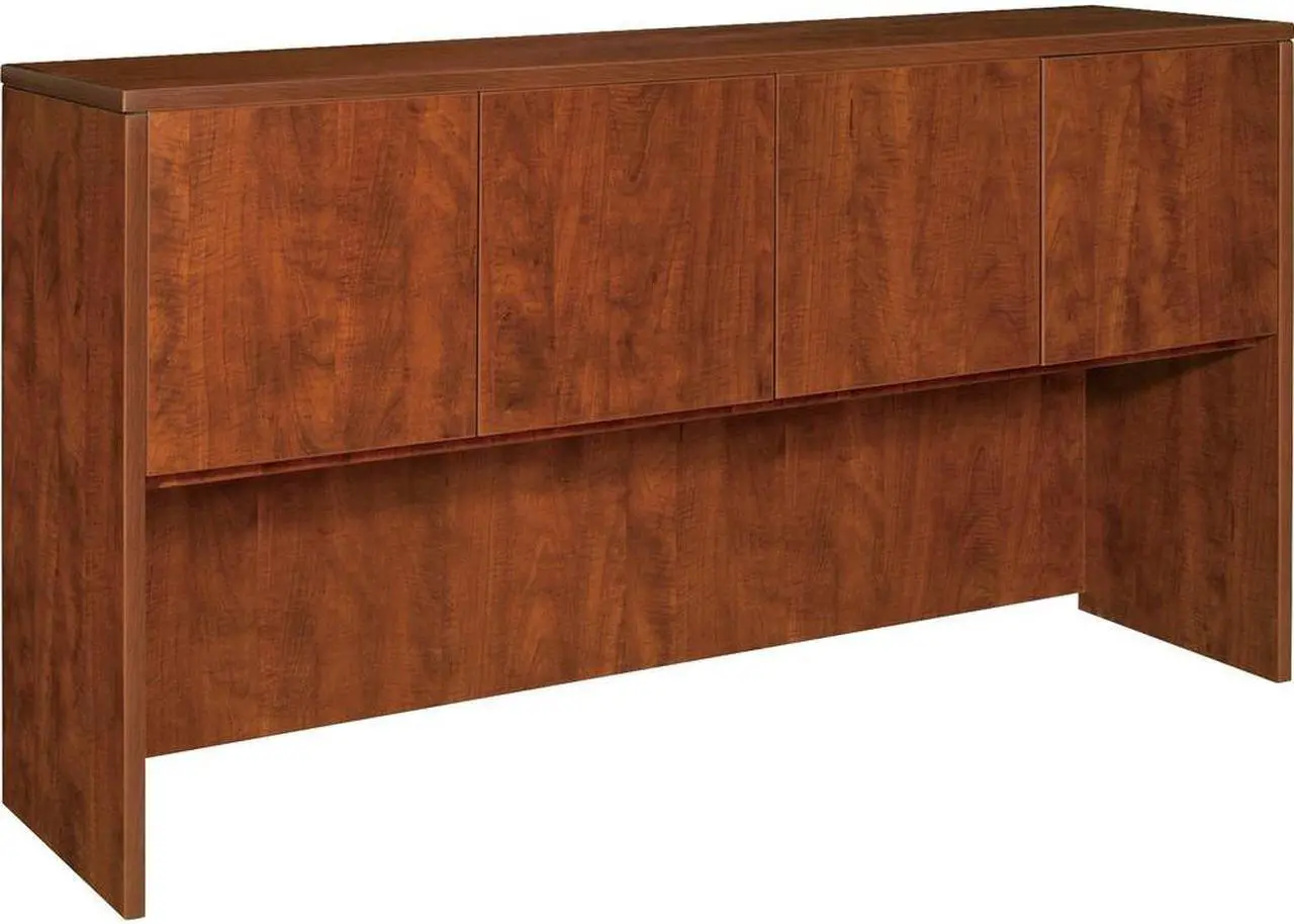 Alt view image 9 of 12 - Lorell Hutch w/Doors 66"x15"x36" Cherry 69417