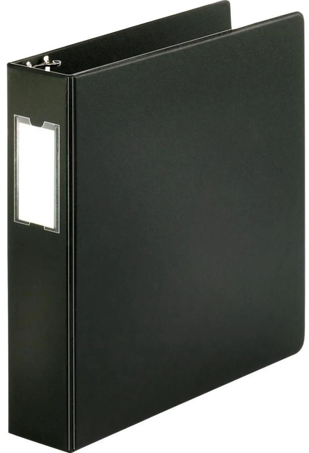 Main image of Business Source Round Ring Binder w/Label Holder 2" Cap. 11"x8-1/2" BK 28561