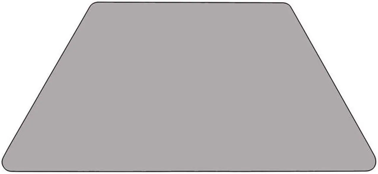 Alt view image 8 of 13 - Mobile 29.5''W x 57.25''L Trapezoid Grey Thermal Laminate Activity Table - Height Adjustable Short Legs