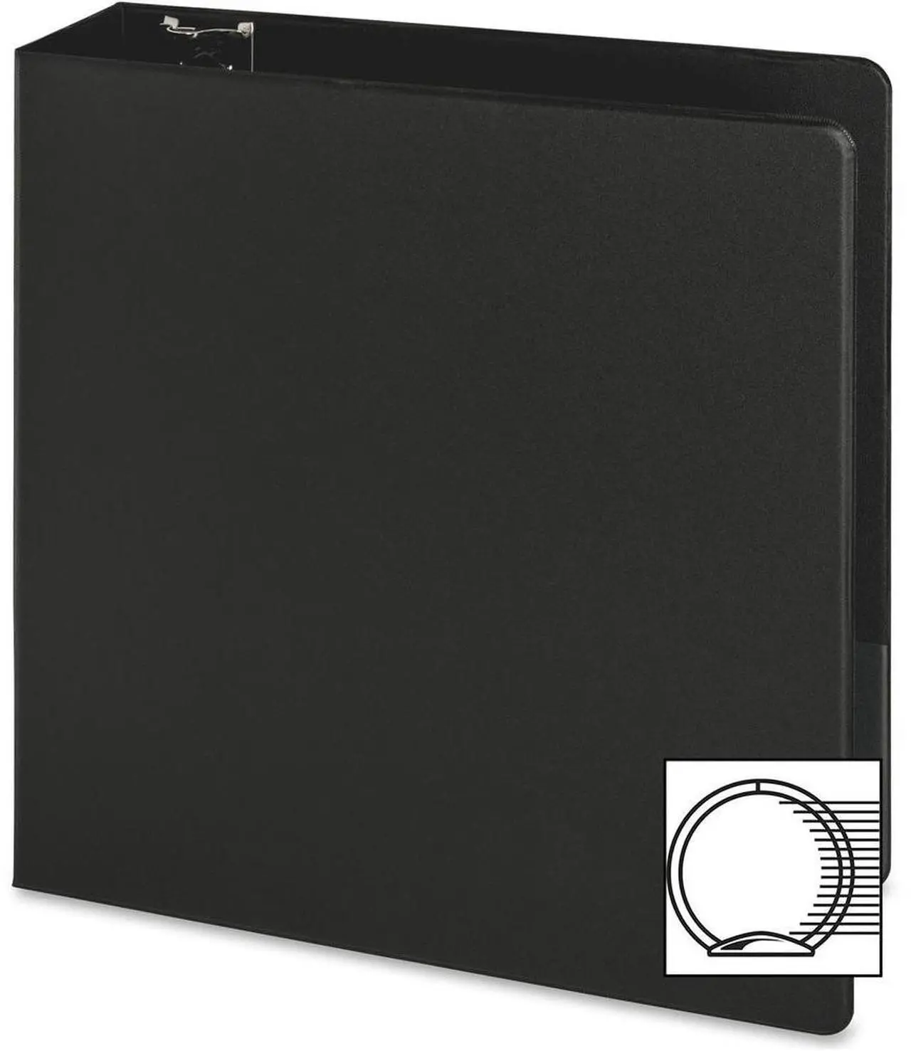 Alt view image 6 of 7 - Business Source Round Ring Binder 3" Capacity 11"x8-1/2" Black 09978