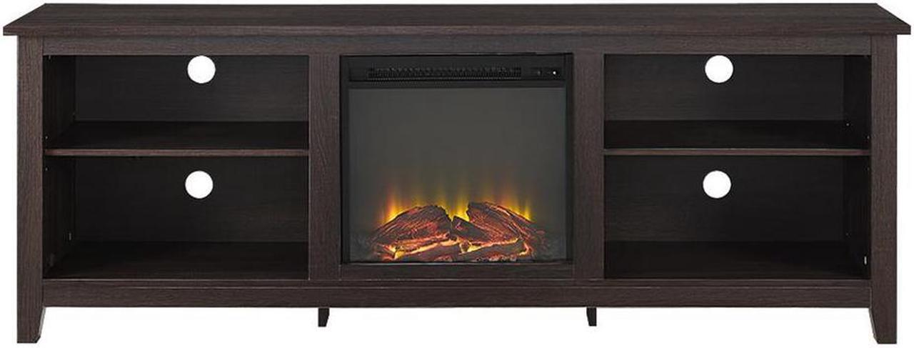 Alt view image 11 of 14 - Walker Edison W70FP18ES 70 x 24 in. Fireplace TV Stand - Espresso