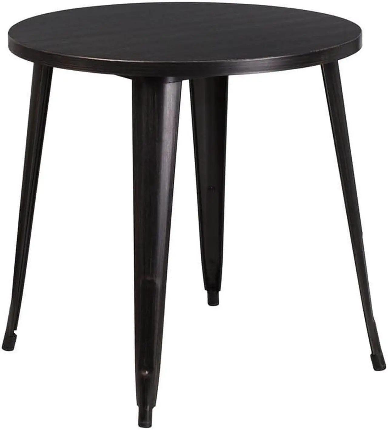Alt view image 4 of 10 - Commercial Grade 30" Round Black-Antique Gold Metal Indoor-Outdoor Table