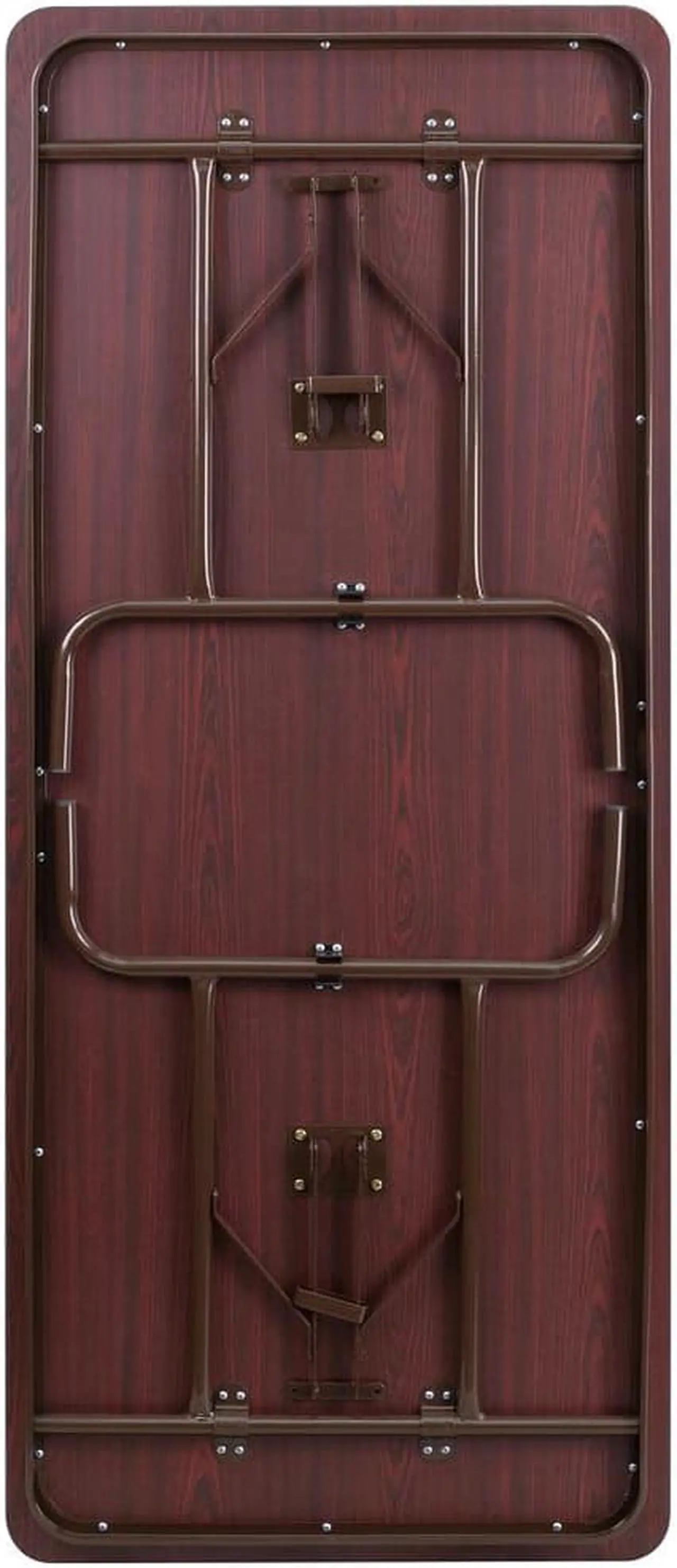 Alt view image 7 of 20 - 6-Foot High Pressure Mahogany Laminate Folding Banquet Table