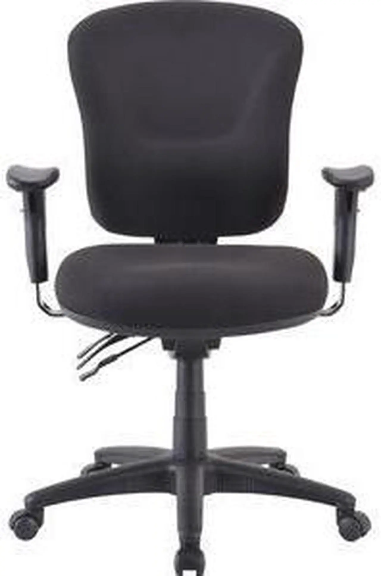 Alt view image 12 of 15 - Lorell Mid-back Task Chair 26-3/4"x26"x39-1/4"-42" Black 66128