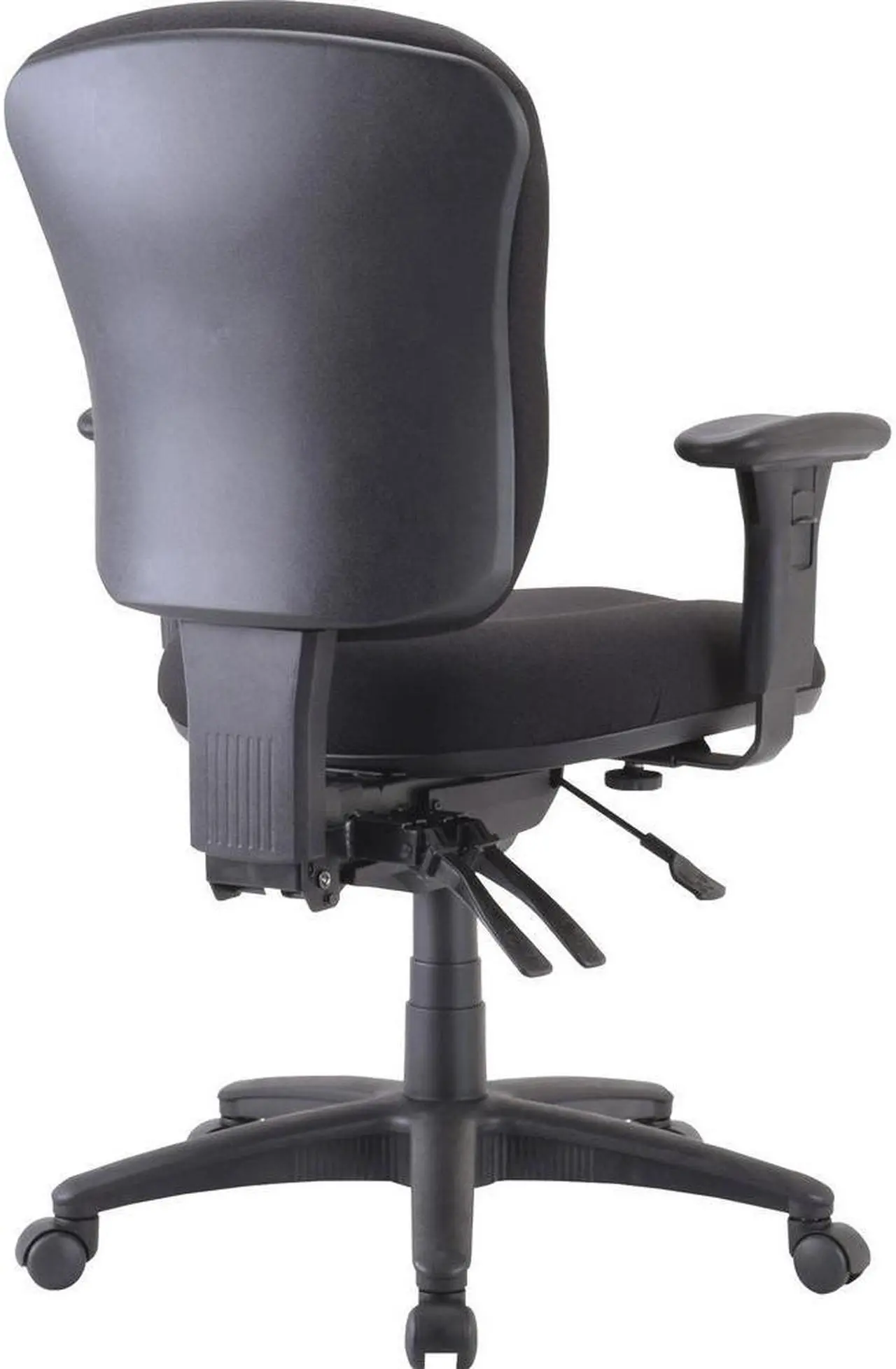 Alt view image 13 of 15 - Lorell Mid-back Task Chair 26-3/4"x26"x39-1/4"-42" Black 66128