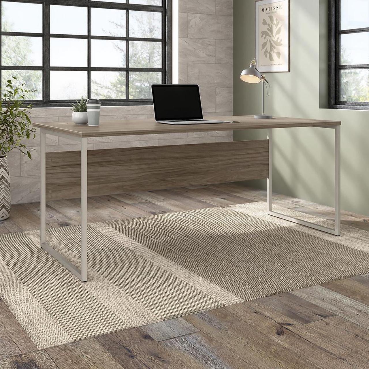 Alt view image 2 of 11 - Bush Business Furniture Hybrid 72W x 36D Computer Table Desk with Metal Legs